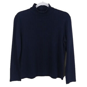 Pendleton Vintage Navy Blue Turtleneck Long Sleeve Pullover Cotton Casual Top